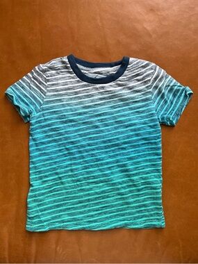 ROCKETS OF AWESOME Turquoise Gradient Striped Tee, 3T